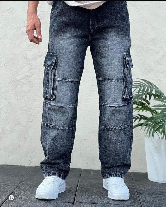 Denim Cargo Jeans